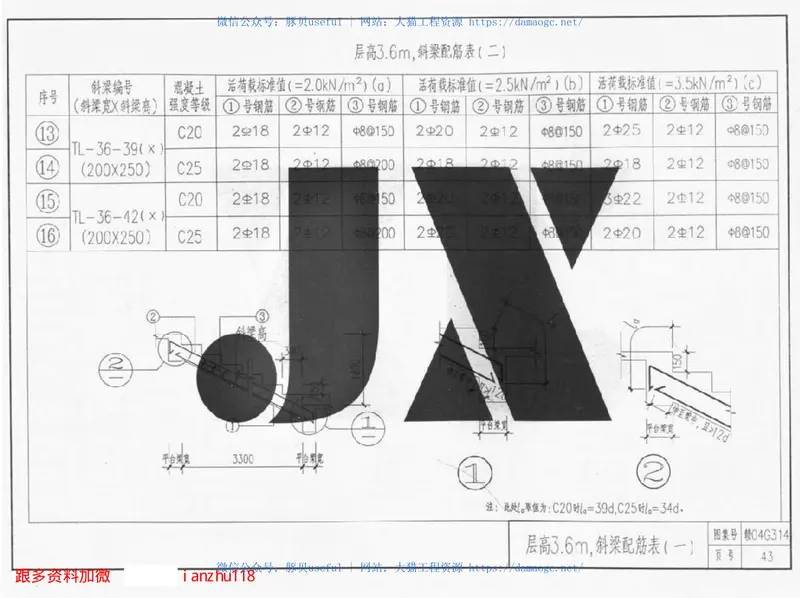赣04G314现浇钢筋混凝土梁式楼梯 预览图
