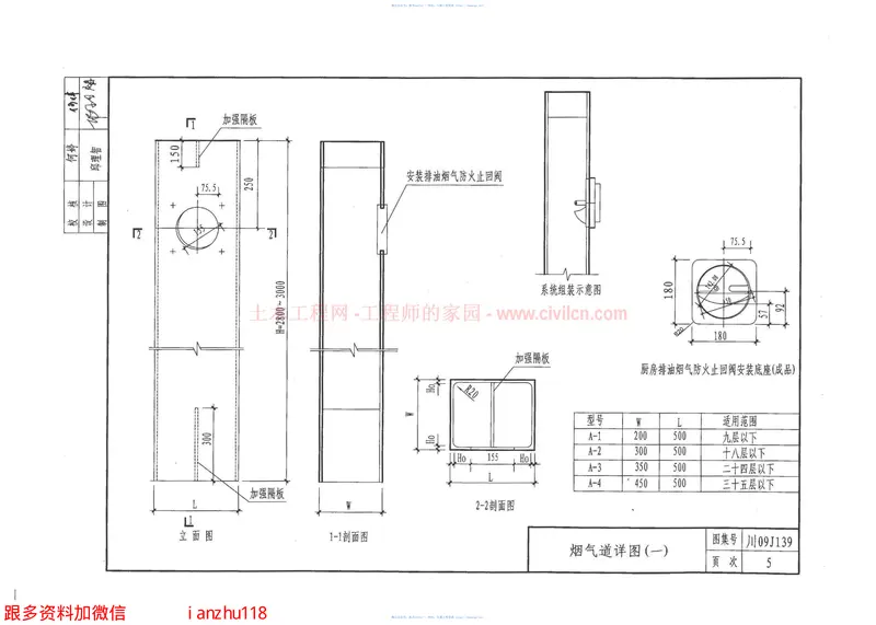 川09J139居住建筑油烟气集中排放建筑构造 预览图